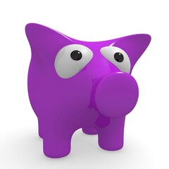 Close up of a pink piggy bank, 3d financial concept