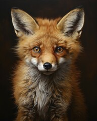 Fototapeta premium Portrait, young red fox, AI generated