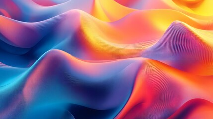 Obraz premium Futuristic abstract art design intricate 3D shapes and a vivid color scheme featuring dynamic gradients and modern textures