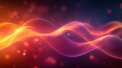 Fototapeta premium Abstract glowing wave with bokeh.