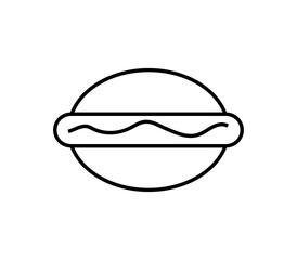 Hot dog icon illustrated in vector on white background