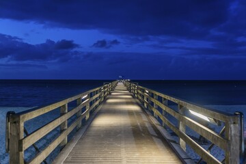 Pier in the evening, Baltic Sea, Bad Boltenhagen, Mecklenburg-Western Pomerania, Germany, Europe