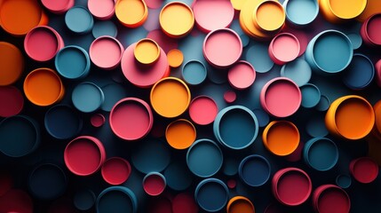 Colorful abstract circles in vibrant hues creating depth
