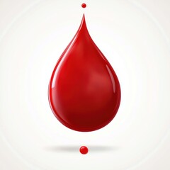 blood splatter in bright red with a dramatic shape, placed on a clean white background