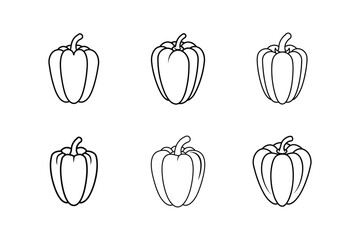bell peppers line art vector illustration