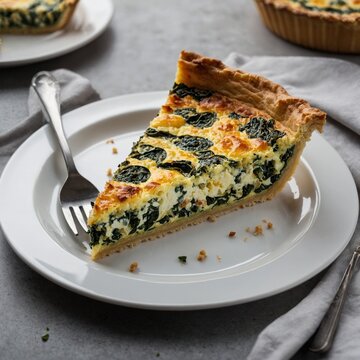 Piece of traditional Wallachian blueberry pie called "frgal" on a white plate. Traditional Moravian sweet dessert on white table. Typical Czech cuisine concept. Summer fruit cake. 