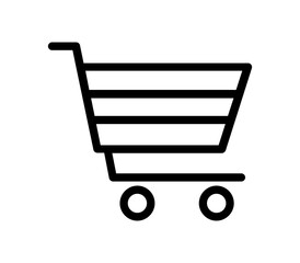 Shopping cart icon illustrated in vector on white background