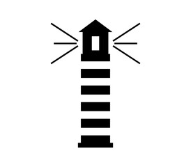 Lighthouse icon illustrated in vector on white background