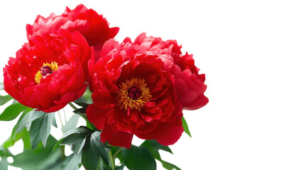 Obraz premium Beautiful red peonies in a bouquet showcasing their vibrant colors and lush petals