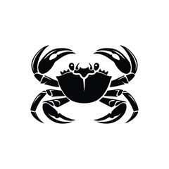 set of crab silhouette, black and white silhouette, vector and illustration, Detailed Crab Silhouette - Coastal Wildlife Vector Illustration

