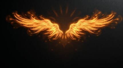 Flaming angel wings in vibrant colors for fantasy and spiritual designs