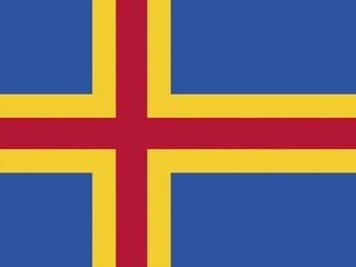 Obraz premium Official national flag of Åland Islands, Åland Islands
