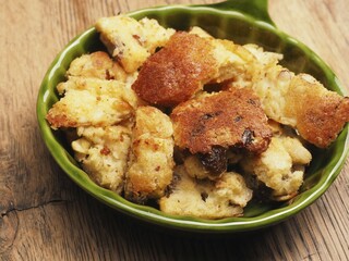 Tasty organic Kaiserschmarrn in a ceramic bowl, traditional Austrian dessert without unhealthy icing sugar, food concept