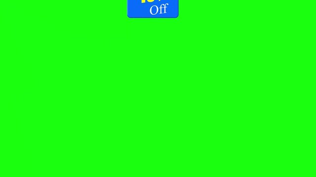 Pack of Hanging Tag Mega Sale 10% 15%, 20%, 25%, 30%, 35%, 40%, 45% and 50% Insolated Green Screen.
