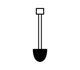 Shovel icon illustrated on white background