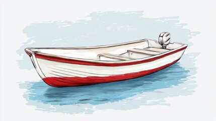 Naklejka premium Nautical Boat Float Sketch Style Vector Illustration for Design Projects