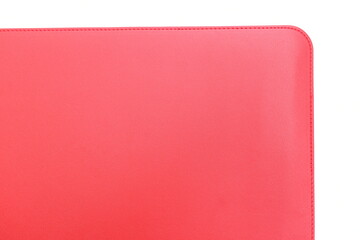 Fototapeta premium shiny red leather texture isolated on white background