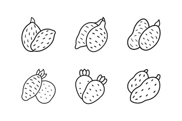 sweet potatoes line art vector illustration