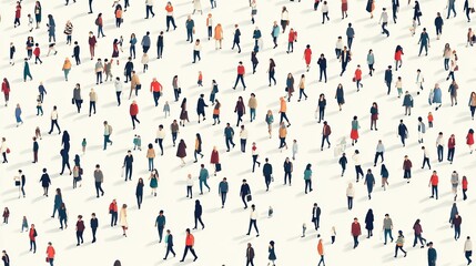 Dynamic People Walking Flat Vector Illustration for Digital Design Projects