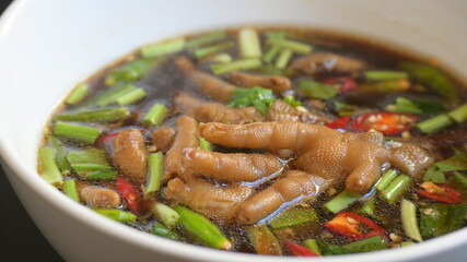 spicy chicken soup with chilli, Thai food