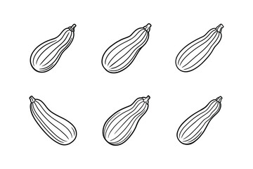 zucchini icon line art vector illustration