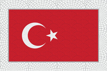 Turkey flag in Mosaic Tile style. Vector format