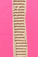 tear pink cardboard box texture background, recycle material
