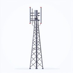 Wireless broadband coverage. Telecommunication tower with antennas on a metal structure.
