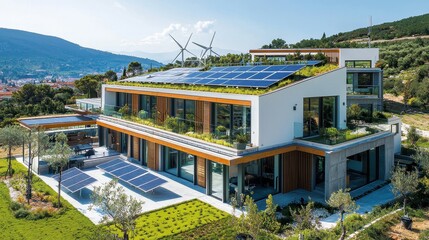 Fototapeta premium Smart Home with Renewable Energy Features