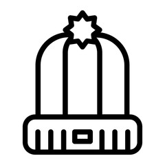 Ski Beanie line Icon