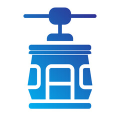 Ski Cable Car Solid Gradient Icon