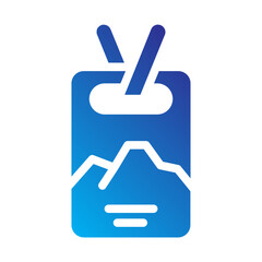 Ski Lanyard Solid Gradient Icon