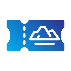 Ski Ticket Solid Gradient Icon