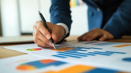 Business executive navigating financial uncertainties using an AIdriven predictive dashboard