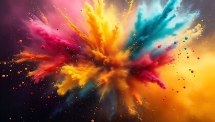 Vibrant Color Powder Explosion Photography