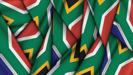 Set of SOUTH AFRICA Flags Stacked on Top of Each Other