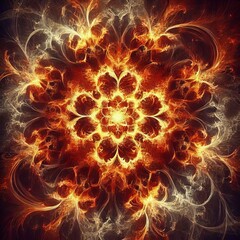 Fractal Flames patterns multiple exposure