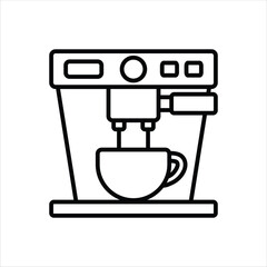 Espresso Machine Line Icons Design Elements Illustration