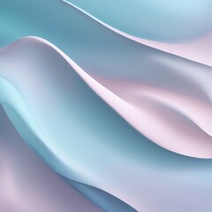 Naklejka premium Gentle flowing shapes in pastel colors with soft gradients, creating a smooth and soothing abstract image, AI generated