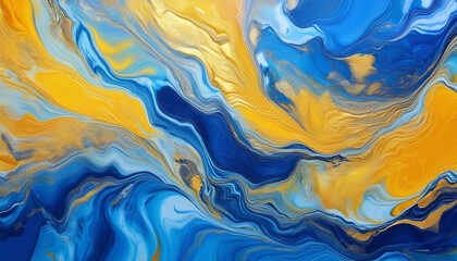 Obraz premium Vibrant abstract oil painting with smooth flowing movements. Rich textures and bold, swirling stroke