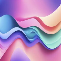 Abstract waves with gradient colors in pink, blue, and purple hues flowing smoothly, AI generated