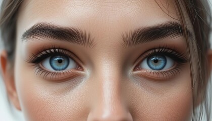 Fototapeta premium Close-up of a womans captivating blue eyes