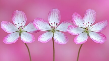 Fototapeta premium A cluster of pink and white blossoms glowing under the soft light of dawn
