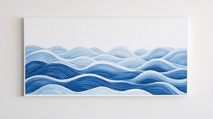 Serene Ocean Waves: Abstract Blue Water Painting
