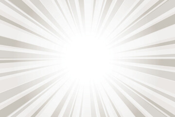 Gray background with white sun ray. Pattern of starburst. Abstract texture with light of sunburst. Radial beam of sunlight. Retro background with flash.  sunburst flare background design.