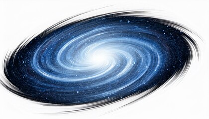 Isolated Dark Blue Galaxy Spiral with Illuminated Center