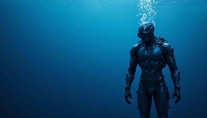 Fototapeta premium Submerged Futuristic Diver
