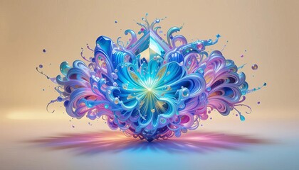 Obraz premium Abstract swirling crystal explosion