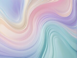Fototapeta premium Abstract art with wavy pastel colors and smooth, fluid shapes creating a soothing and flowing visual effect, AI generated