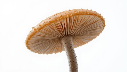 Detailed Close-up of a Pale Orange Mushroom